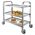 Nisorpa 3-Tier Stainless Steel Utility Cart | Rolling Catering Trolley