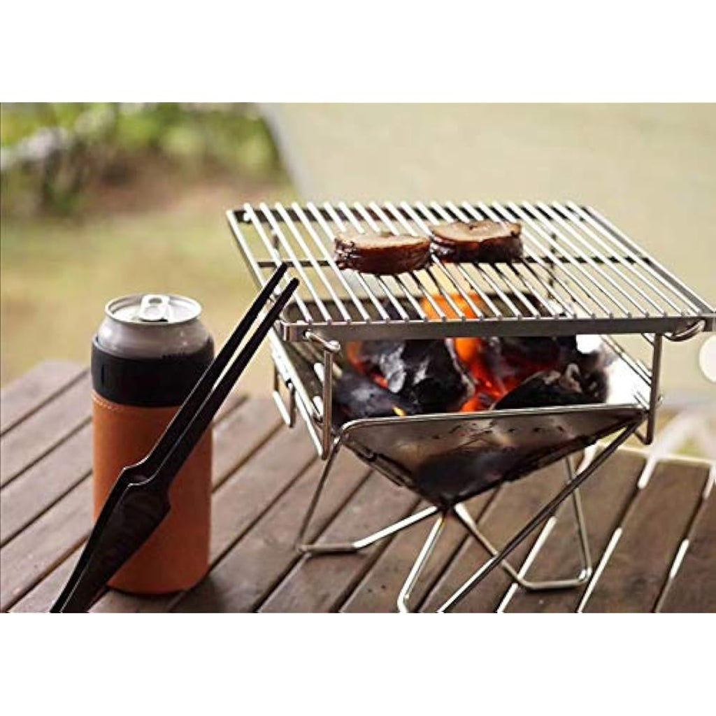 Campingmoon Portable Tabletop Charcoal Grill | Stainless Steel Mini Fire Pit