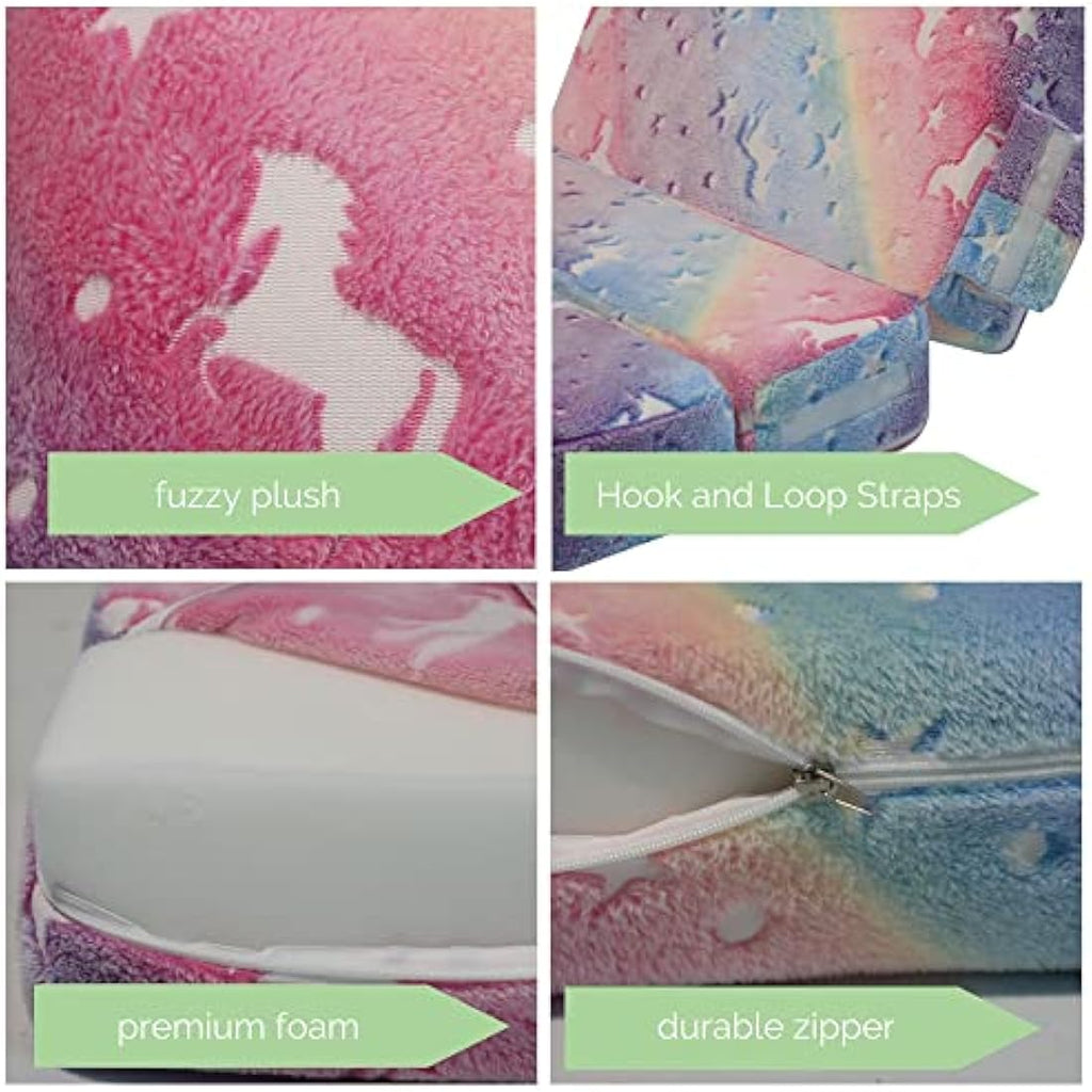 MeMoreCool Glow in The Dark Kids Sofa Bed – Modular Unicorn Play Couch