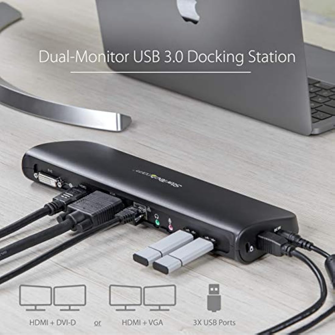 StarTech.com USB 3.0 Dual Monitor Docking Station – HDMI/DVI/VGA