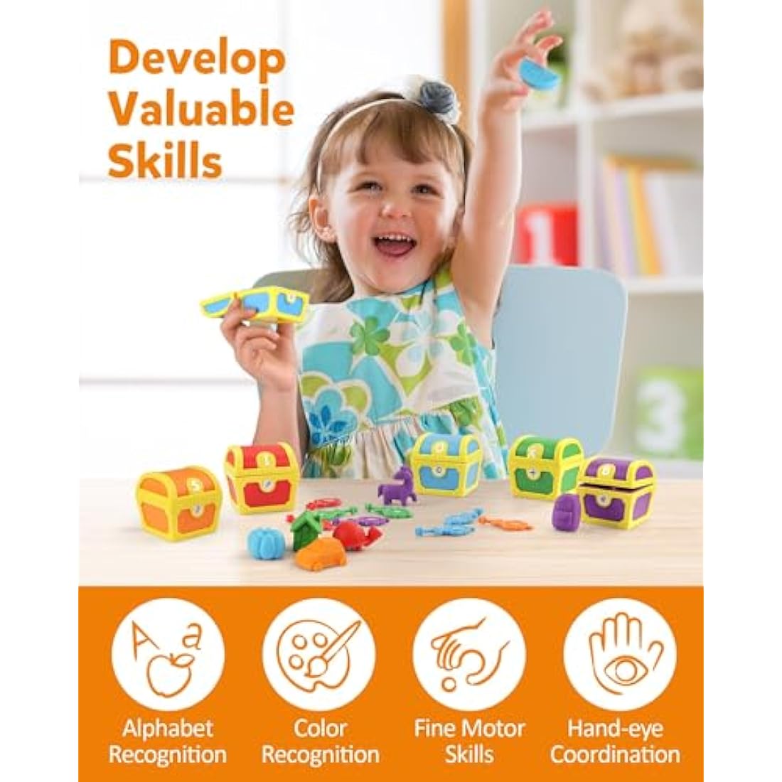 Coogam Alphabet Learning Treasure Locks – ABC Matching Educational Toy