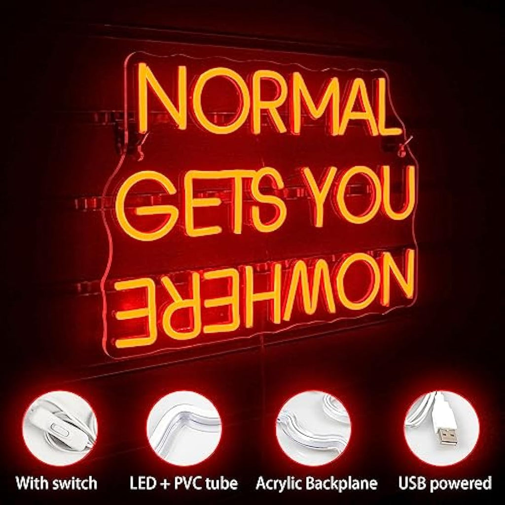 Wanxing Normal Gets You Nowhere Neon Sign | Red LED Wall Decor for Bar