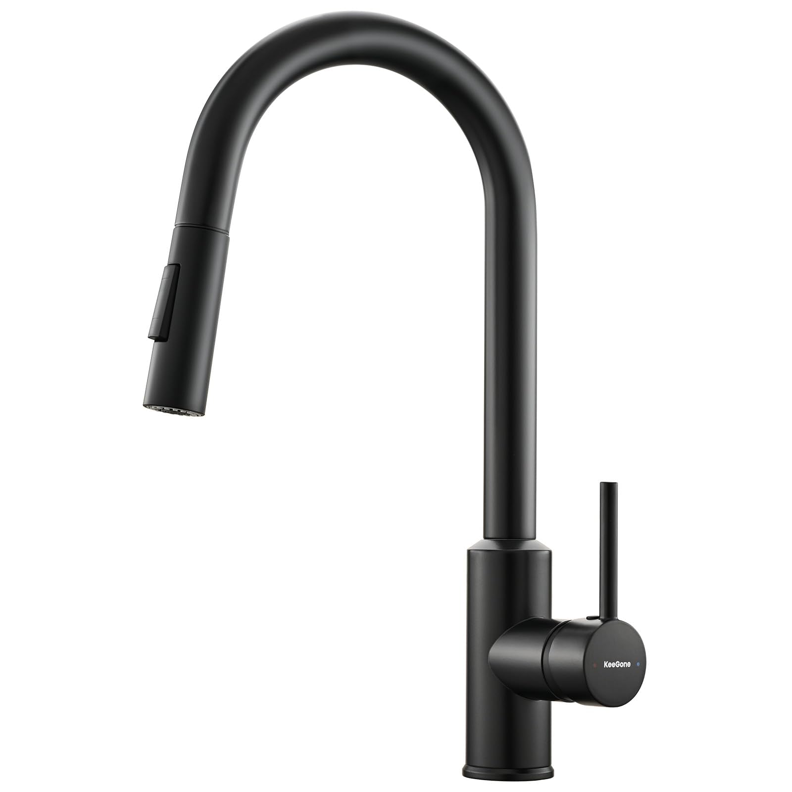 KeeGone Kitchen Sink Mixer Tap | Pull-Out Spray High Arc Black Steel