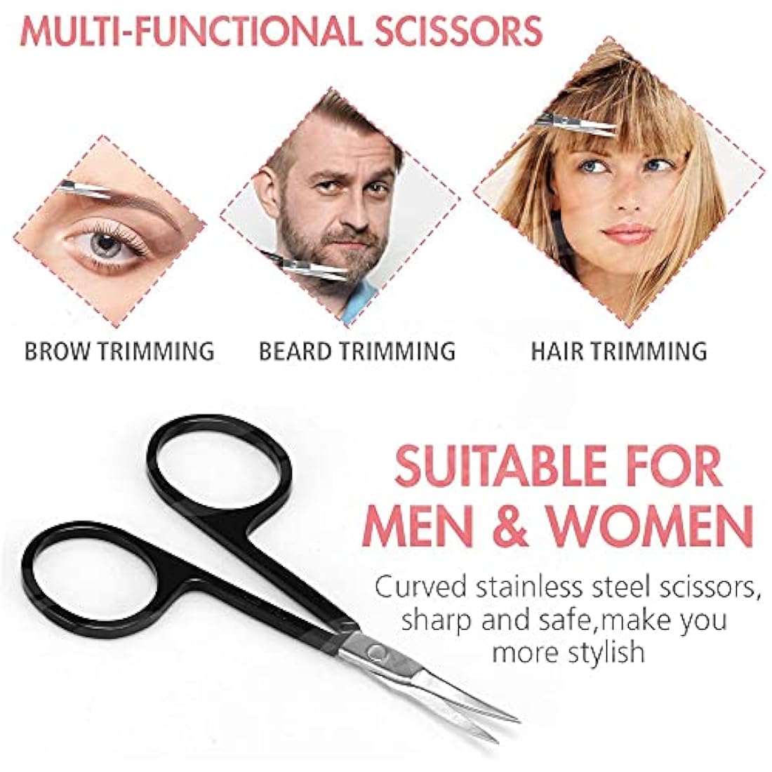 Gibot 5-Piece Stainless Steel Eyebrow Grooming Kit with Travel Case