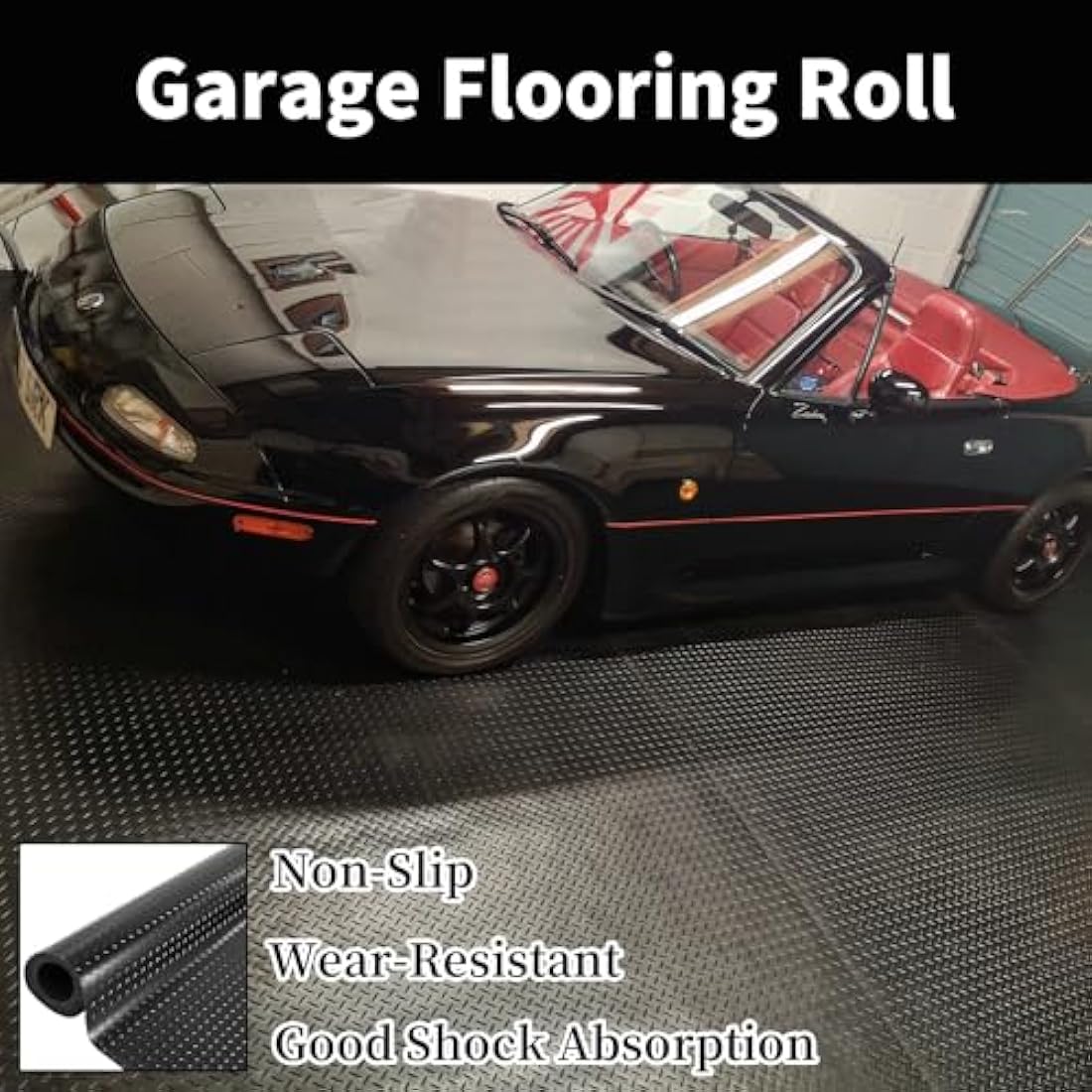Heavy Duty Garage Floor Mat | 1x5m Anti-Slip Rubber Roll