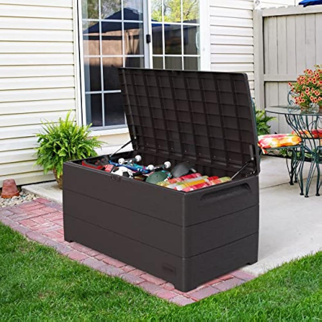 Duramax Cedargrain 416L Outdoor Deck Box – Dark Brown Plastic Storage