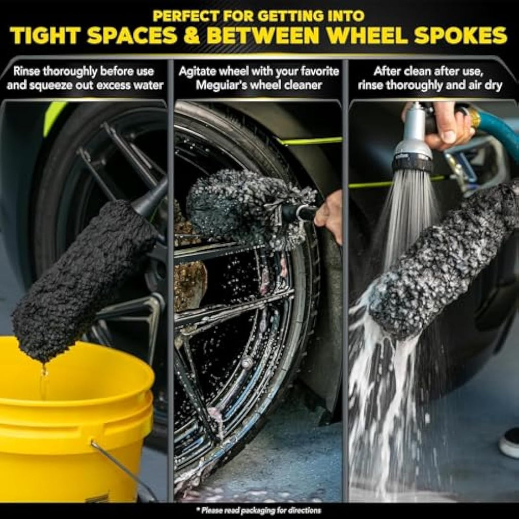 Meguiar's Supreme Microfibre Wheel Brush – Medium Scratch-Free Rim Cleaner