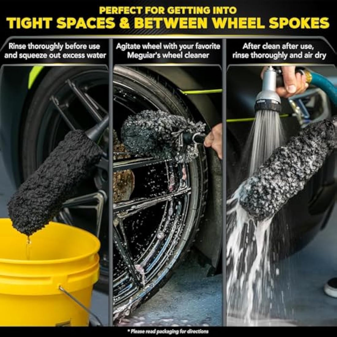 Meguiar's Supreme Microfibre Wheel Brush – Medium Scratch-Free Rim Cleaner