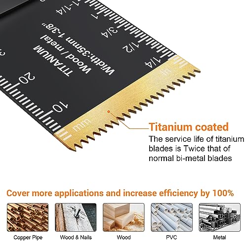 PECHAM 23PCS Titanium & Carbide Oscillating Multitool Blades for Metal