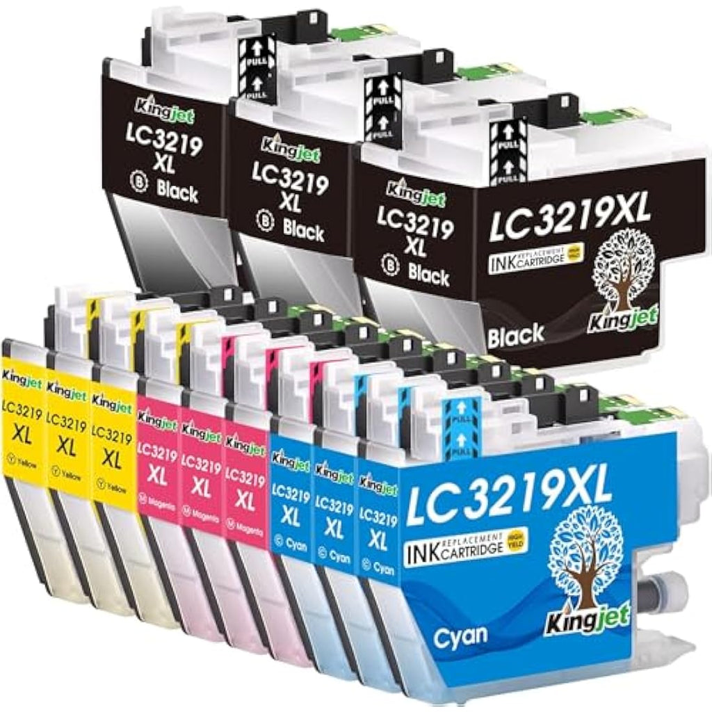 Kingjet LC3219XL High-Yield Ink Cartridges for Brother MFC-J5330DW | 12 Pack