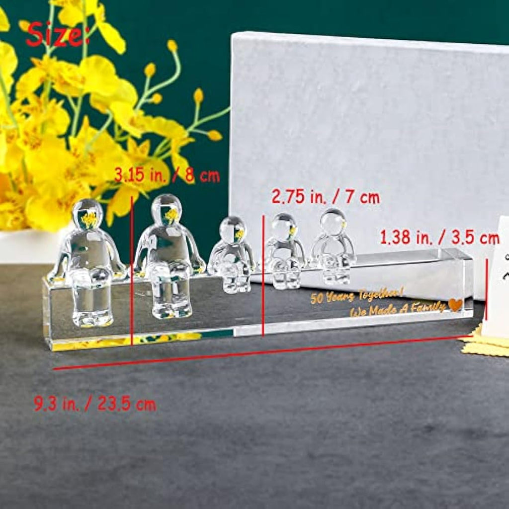 Movdyka Crystal 50th Anniversary Family Figurine Set - 3 Children