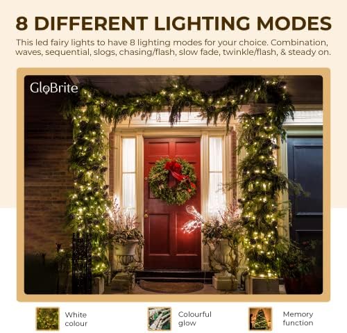 GloBrite 1000 LED Fairy Lights | 8 Modes Waterproof String Lights - White