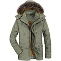 Massive Discounts Men's Winter Parka Jacket – Warm Fleece Fur Hood Coat