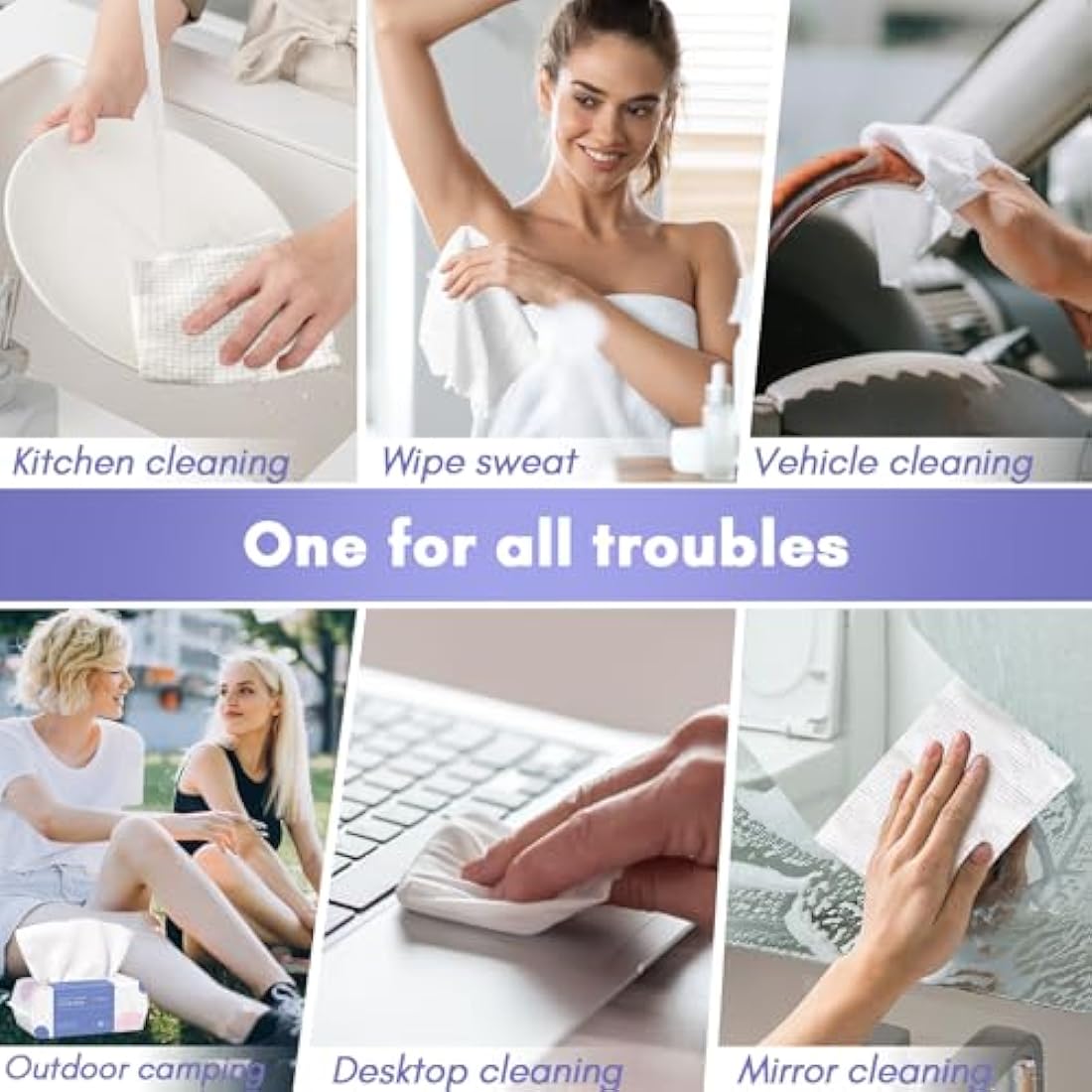 PoeticEHome Extra Thick Cotton Dry Wipes | Disposable Facial Towels (320ct)