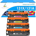 True Image Compatible HP 131X 131A 128A 125A Toner Cartridges, 4-Pack
