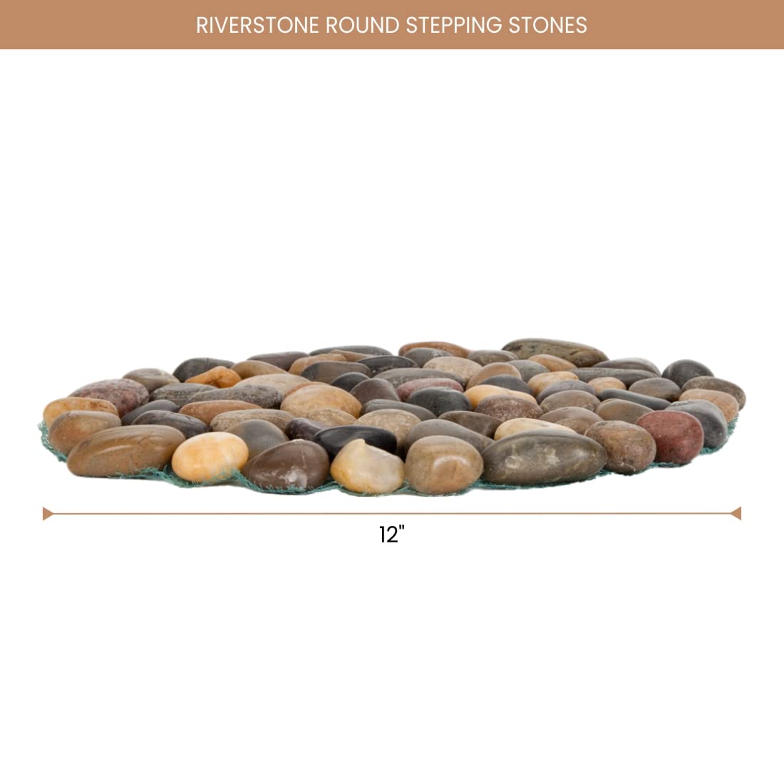 Bits and Pieces 12" Riverstone Round Stepping Stones – Set of 3