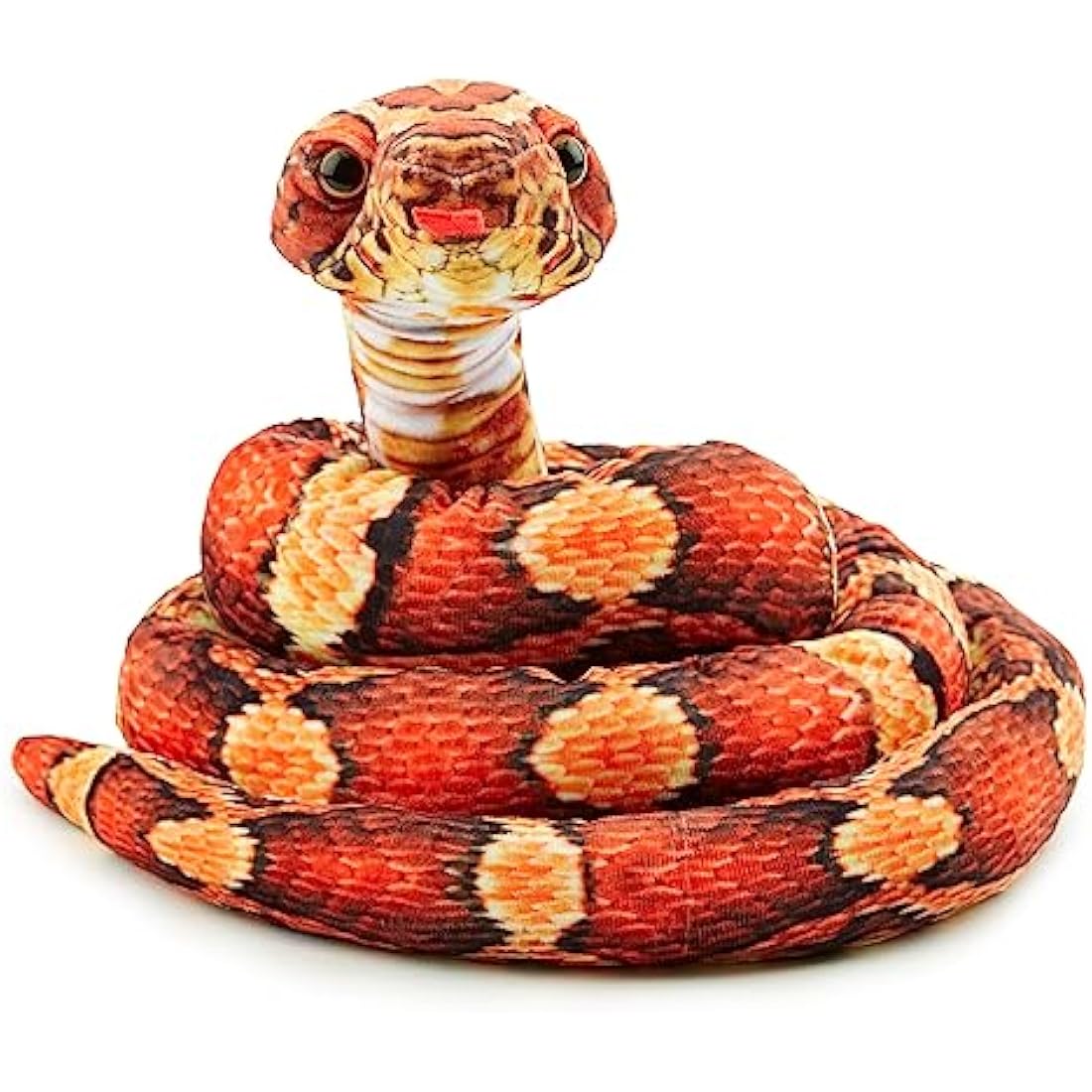 Zappi Co Orange Corn Snake Plush Toy – 180cm Realistic Stuffed Animal