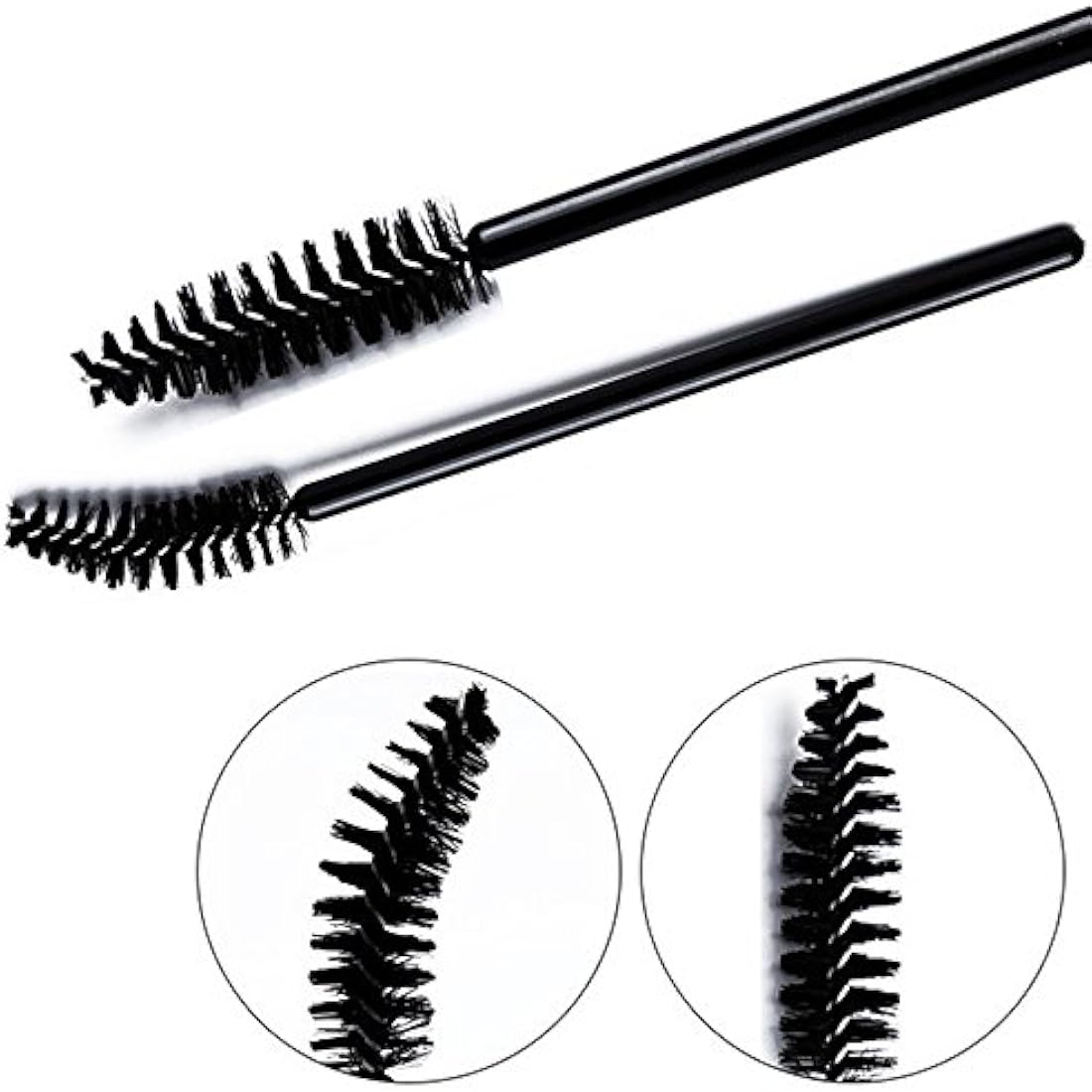 G2PLUS 100 PCS Disposable Mascara Wands – Black Eyelash Spoolie Brushes