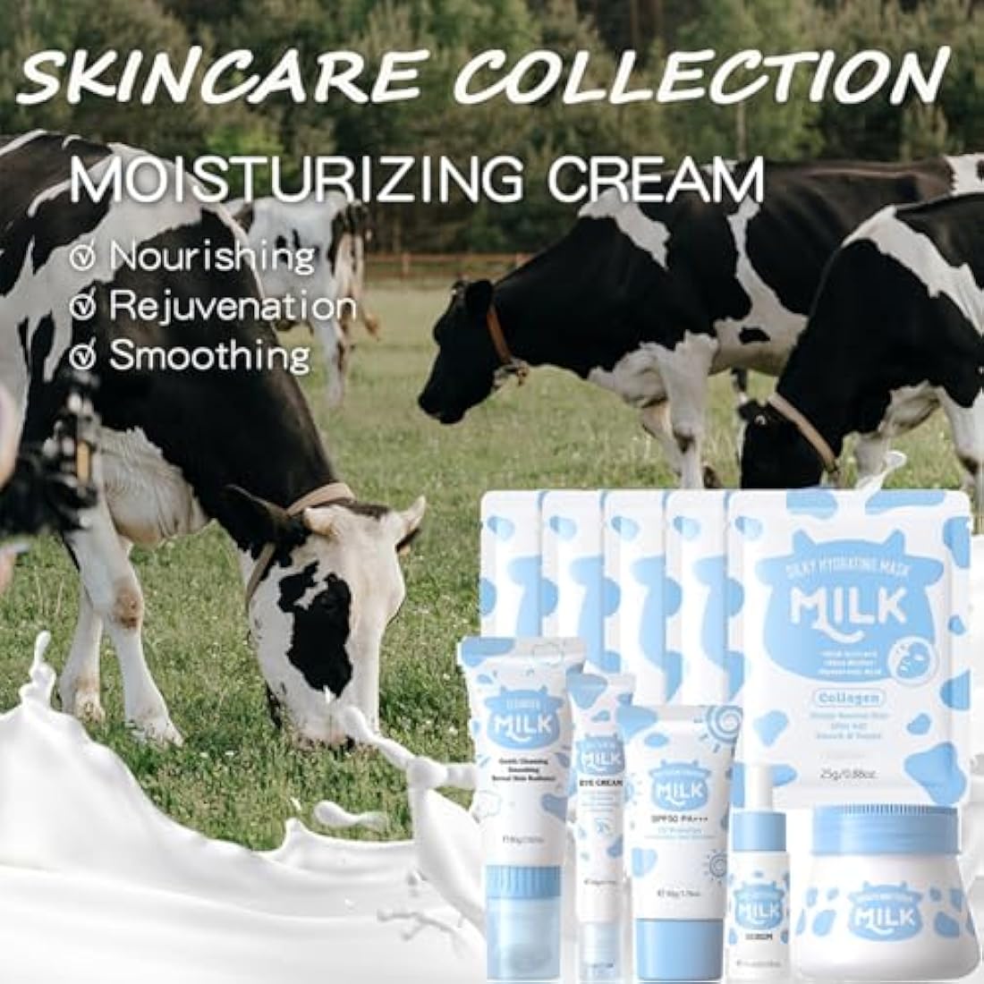 Milk Skin Care Set - 10-in-1 Hydrating Skincare Kit for Teens