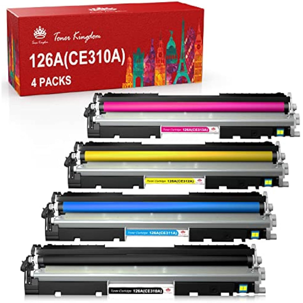 Toner Kingdom 126A 130A Remanufactured Toner Cartridges for HP LaserJet - 4 Pack