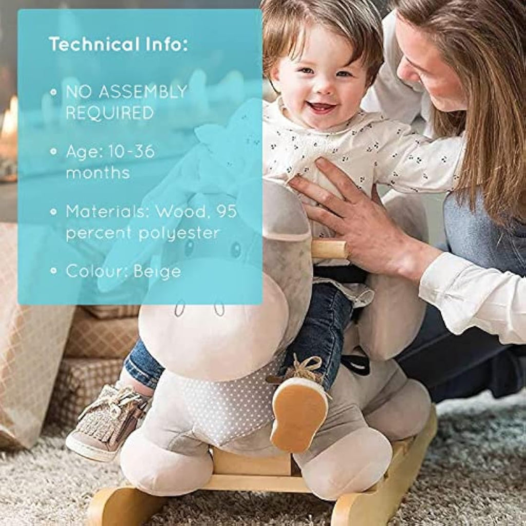 Nattou Donkey Wooden Rocking Animal Toy | Padded Seat & Safety Belt