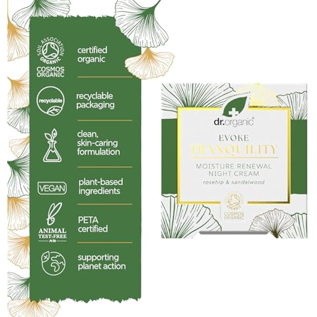 Dr Organic Night Cream – Rosehip & Sandalwood Moisture Renewal 50ml
