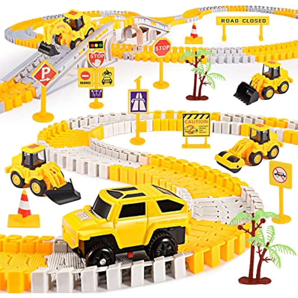 Jolof Store 5-in-1 Construction Toy Car Track Set for Boys Age 2-8