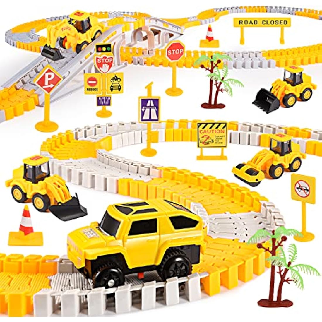 Jolof Store 5-in-1 Construction Toy Car Track Set for Boys Age 2-8
