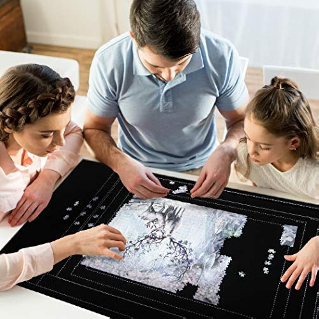Becko US Jigsaw Puzzle Roll Mat - Felt Storage Organizer for 1,500 Pieces