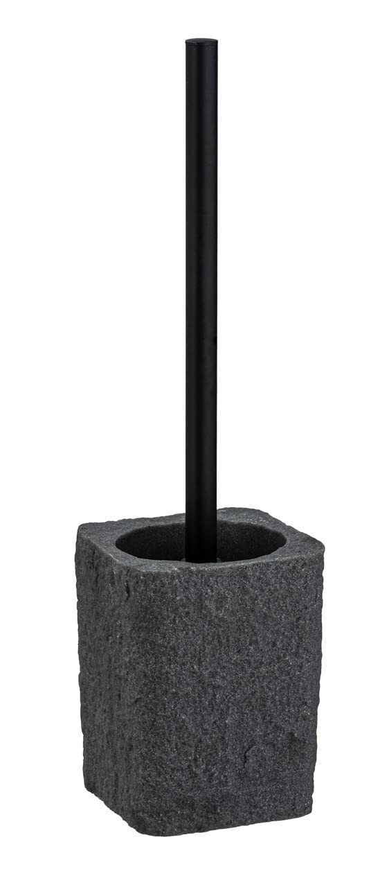 WENKO Villata Toilet Brush Holder – Grey Polyresin Natural Stone Look