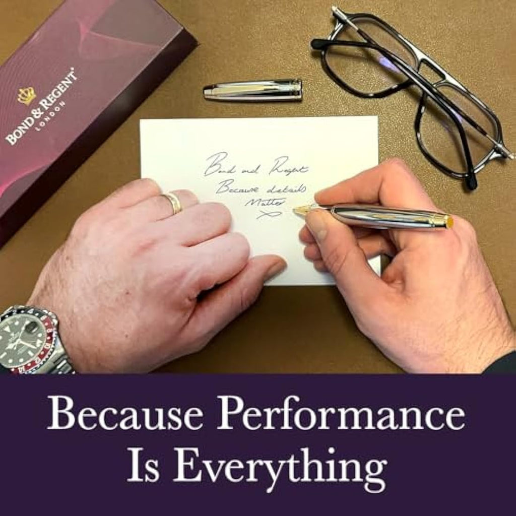 Bond & Regent Rollerball Pen – 24K Gold & Silver Chrome Luxury Gift