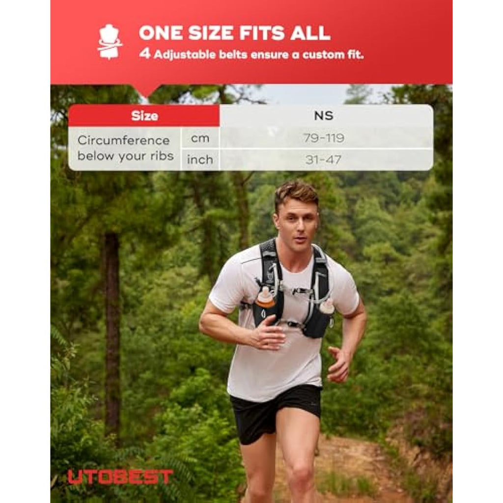 UTOBEST 5L Lightweight Running Vest | Ultralight Hydration Backpack