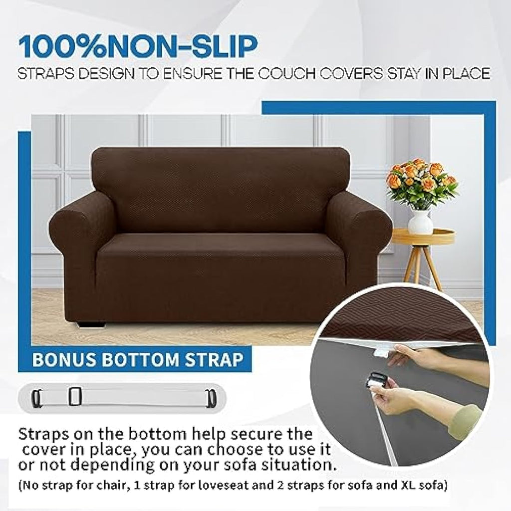 XINEAGE Stretch Jacquard Sofa Cover – 3 Seater Non-Slip Couch Protector