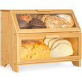 Golden Nature Bamboo Bread Box – Large Double Layer Kitchen Storage