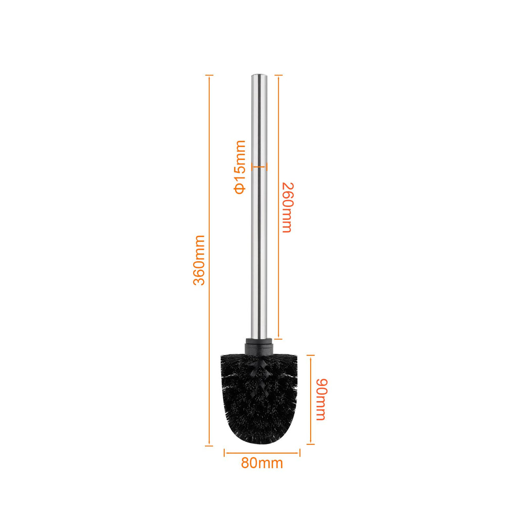 Ibergrif Black Toilet Brush 4PCS with Stainless Steel Handle M34155 - image 2
