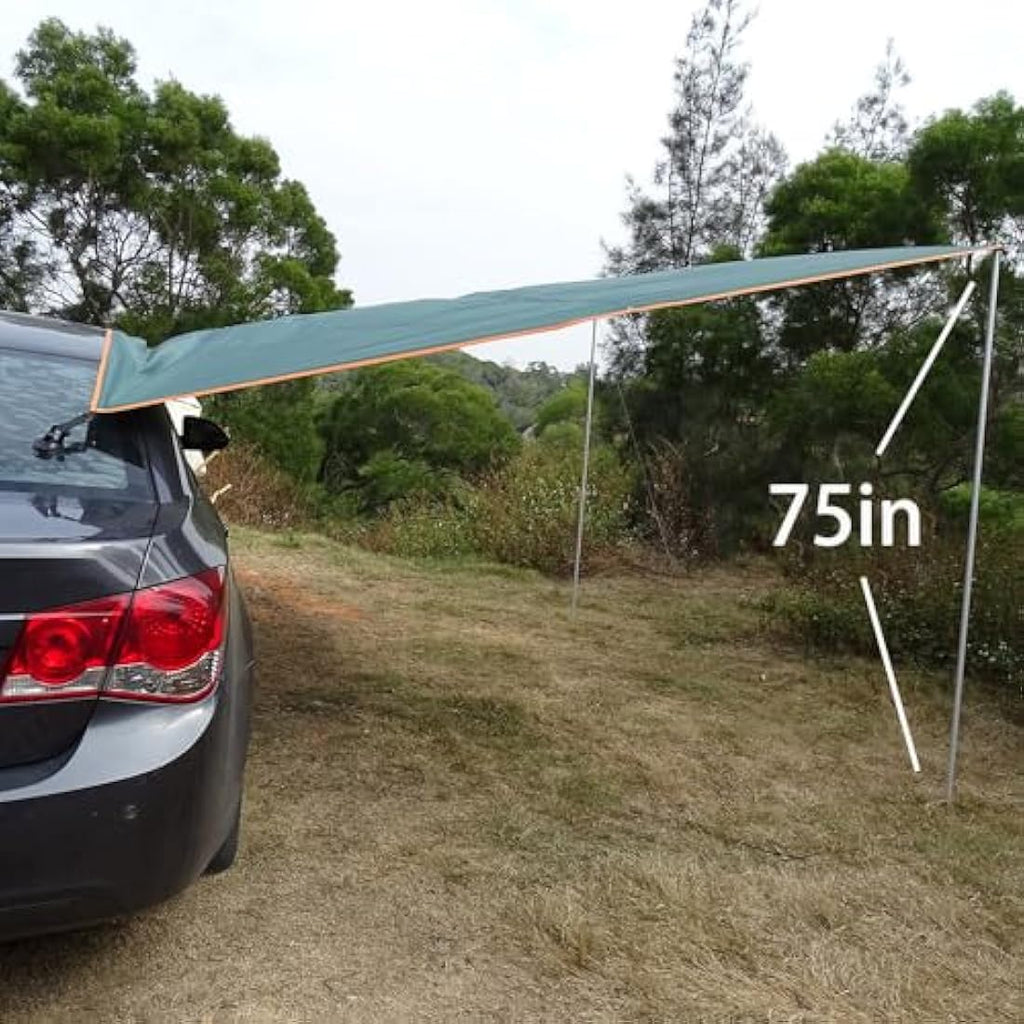 3x5m Waterproof Car Awning – Camping Tarp with Poles