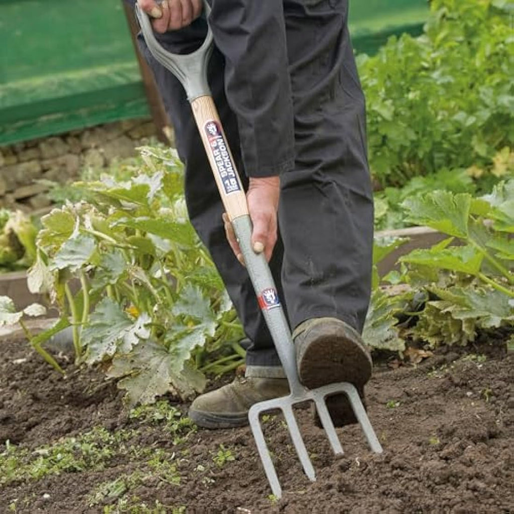 Spear & Jackson Neverbend Carbon Steel Digging Fork | Ash Wood Handle
