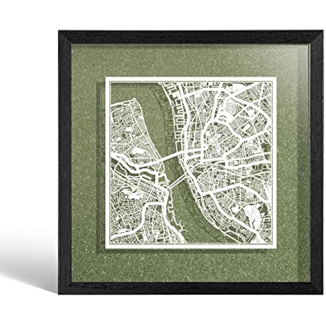 Liverpool Paper Cut Map Art by O3 Design Studio - Framed 23x23cm