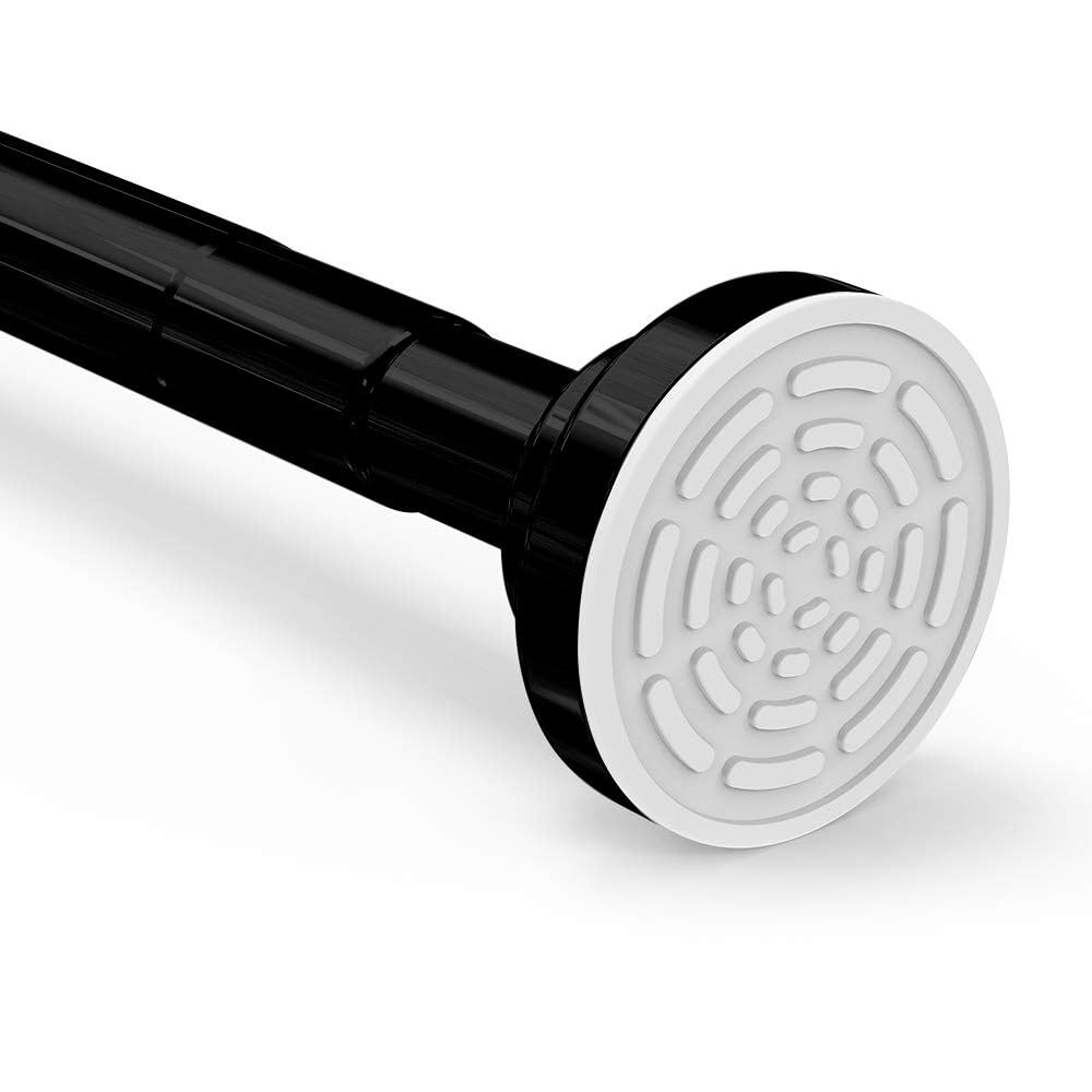 Foeska Tension Shower Curtain Rod | 120-215cm Stainless Steel - Black