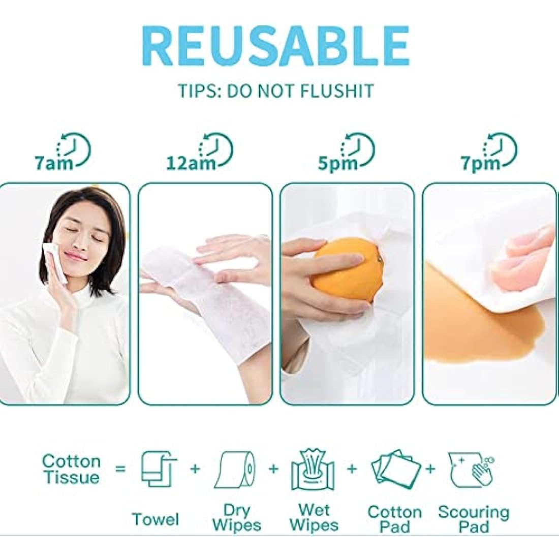 Disposable Face Towel | 100% Cotton Biodegradable Wipes