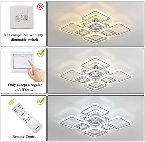 Modern LED Ceiling Light – Dimmable Acrylic Flush Mount, 100W