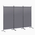 Angel Living 3 Panels Folding Room Divider | Privacy Screen with Polyester Fabric & Sturdy Iron Frame | Freestanding Partition for Office, Bedroom