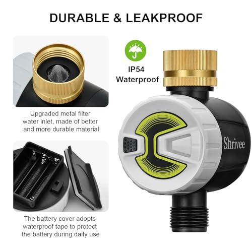 Shrivee WiFi Smart Water Timer – Automatic Irrigation with Brass Inlet