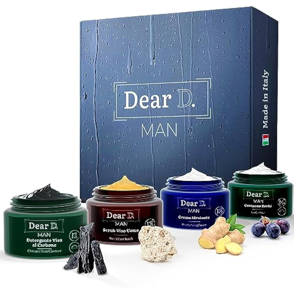 Dear D. Men's 4-Step Face Skincare Kit | Made in Italy Grooming Set