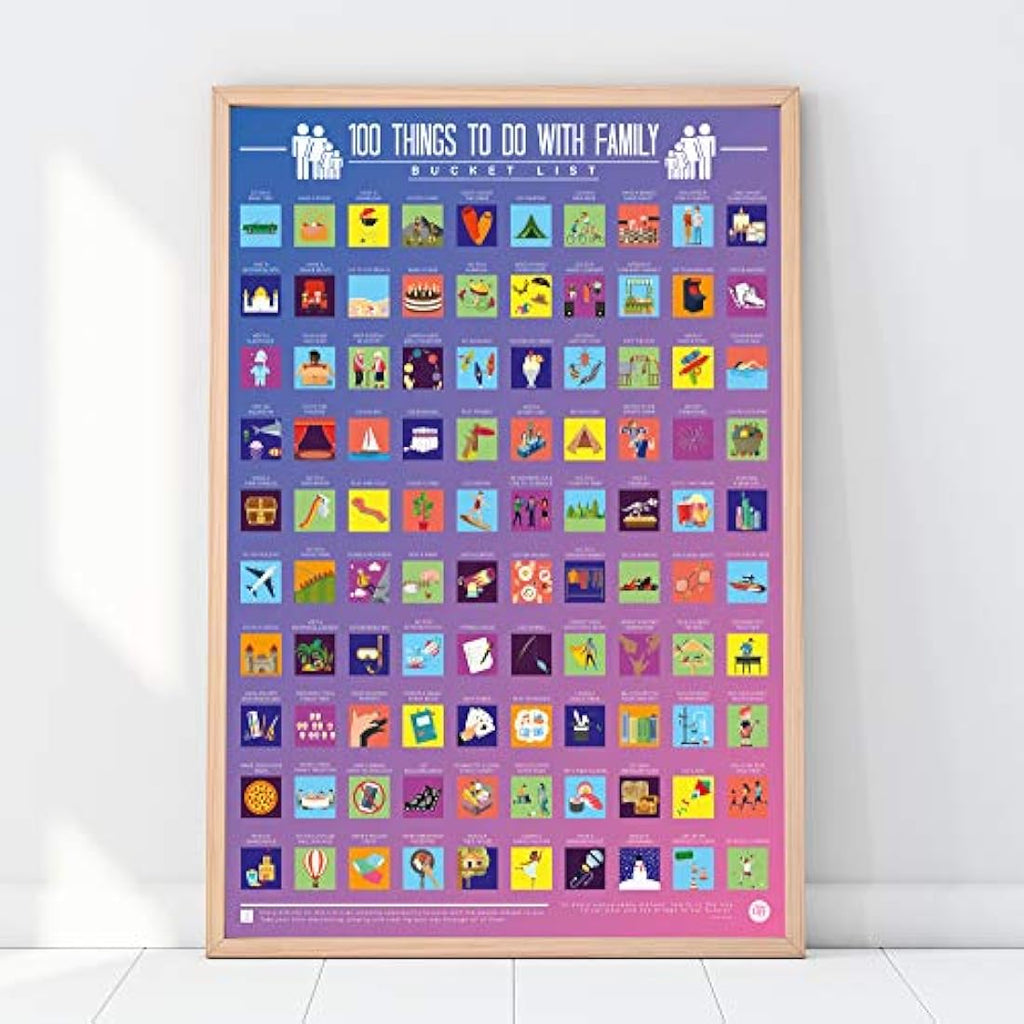 Gift Republic 100 Things To Do With Family Scratch Poster – Multi-Color