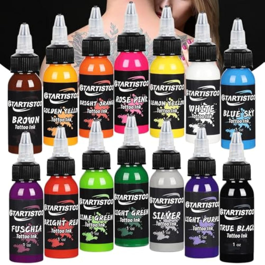Professional Tattoo Ink Set | 14 Vegan Pigment Colors 30ml