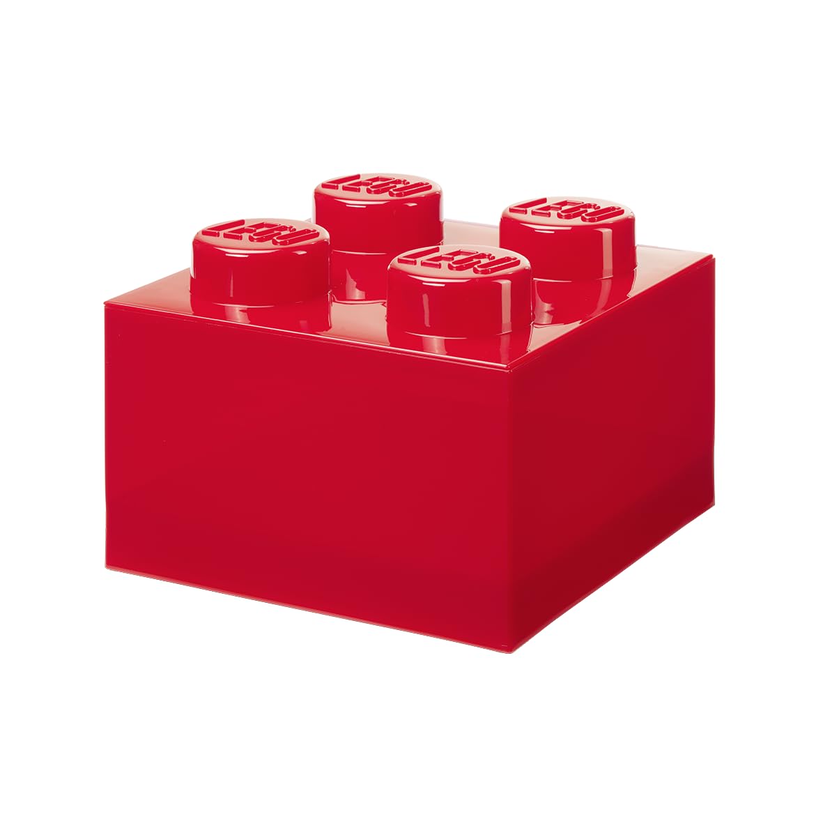 Room Copenhagen LEGO Storage Brick 4 Knobs Translucent Red - Stackable Plastic Storage Box with Lid for Kids and Adults Desk Organizer and Toy Box - image 1