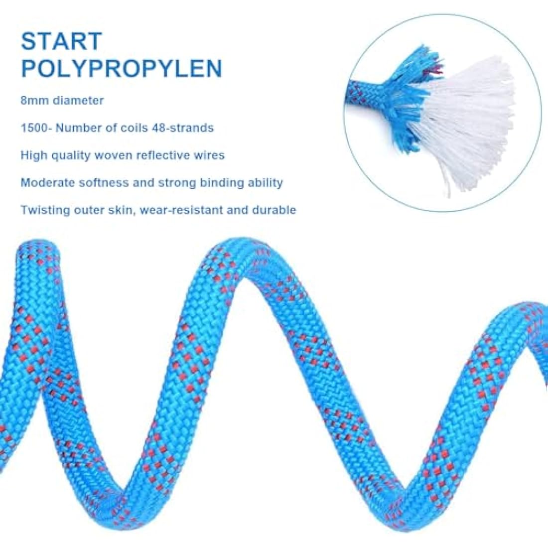 8mm Static Safety Rope – 40m High Strength Nylon Cord