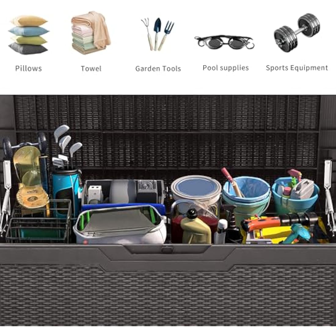 YITAHOME 380L Outdoor Garden Storage Box – Waterproof Lockable Deck Box