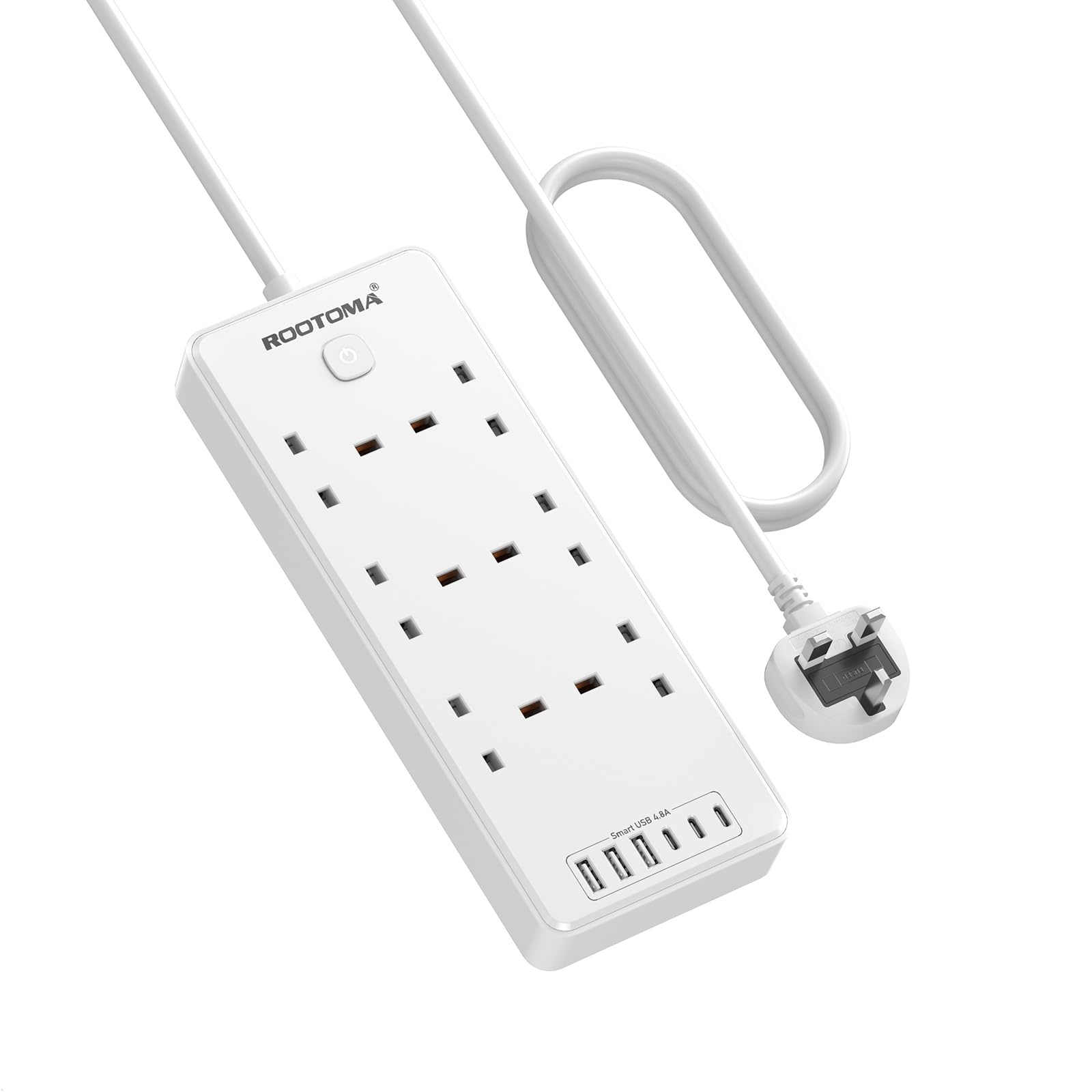 6-Way Surge Protection Extension Lead with 6 USB Slots – 2M